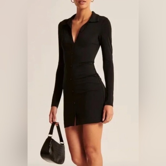 NWT Abercrombie Ruched Knit Shirt Dress | Size XS - Picture 2 of 7